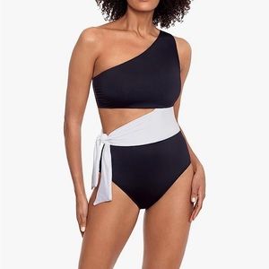Lauren Ralph Lauren Bel Air Solids Cutout One Shoulder One-Piece